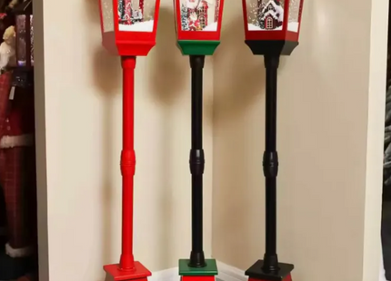 Farol Navideño Eléctrico Con Luz Y Sonido Rojo 160cm Navidad
