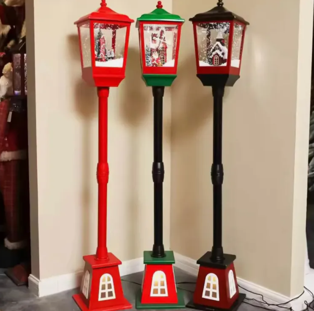 Farol Navideño Eléctrico Con Luz Y Sonido Rojo 160cm Navidad