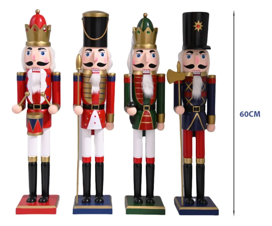 Muñeco Cascanueces 60 Cm de Madera Decoración Navidad