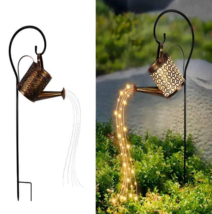 Regadera De Alambre De Cobre Luz De Jardín Solar Exterior