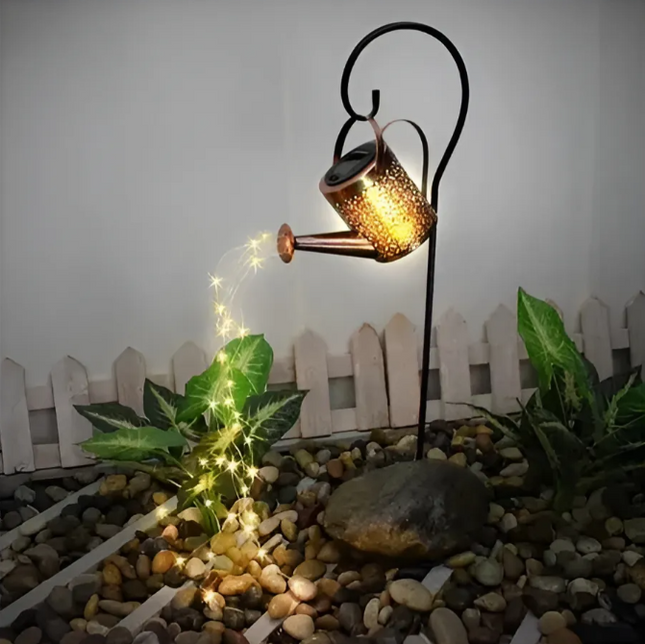 Regadera De Alambre De Cobre Luz De Jardín Solar Exterior