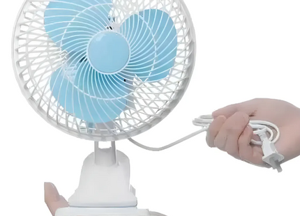 Ventilador Clip Sobremesa Escritorio Ventiladores Silencioso 22 Cm Blanco Azul Plástico 3