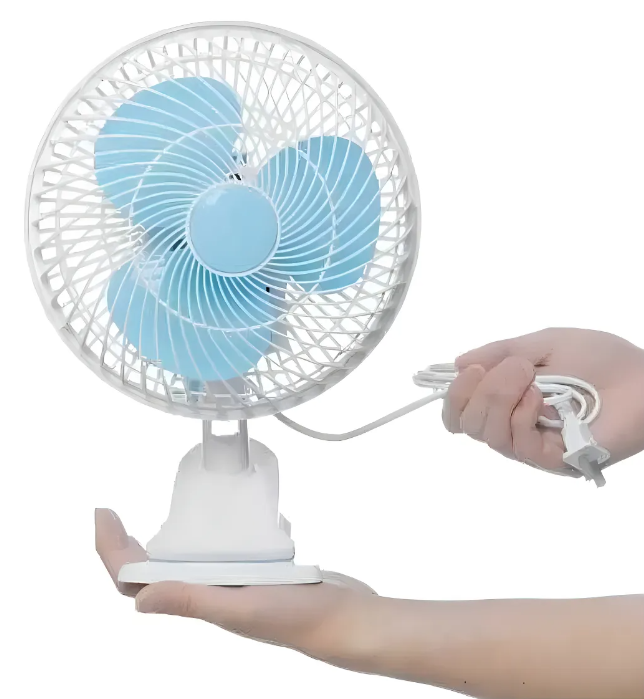 Ventilador Clip Sobremesa Escritorio Ventiladores Silencioso 22 Cm Blanco Azul Plástico 3