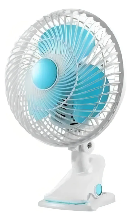 Ventilador Clip Sobremesa Escritorio Ventiladores Silencioso 22 Cm Blanco Azul Plástico 3