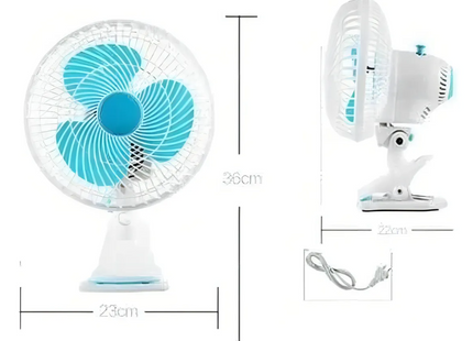 Ventilador Clip Sobremesa Escritorio Ventiladores Silencioso 22 Cm Blanco Azul Plástico 3