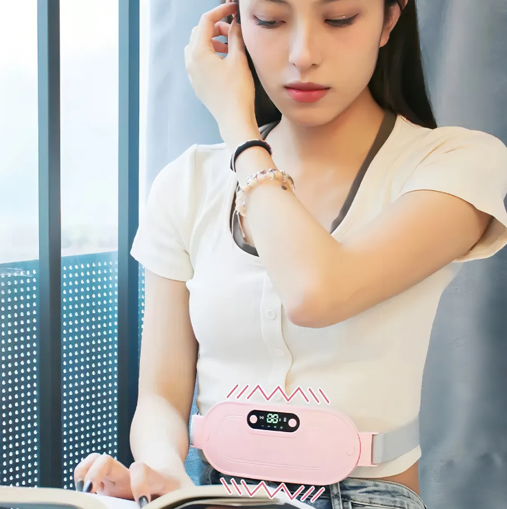 Cinturón Para Cólicos Menstruales Con Calor Y Masaje Rosa