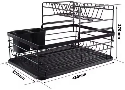 Secador Escurridor De Platos Acero Inoxidable Seca Losa Negro