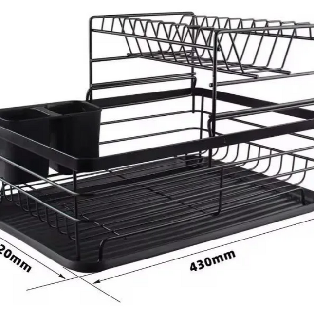 Secador Escurridor De Platos Acero Inoxidable Seca Losa Negro