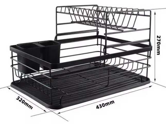 Secador Escurridor De Platos Acero Inoxidable Seca Losa Negro