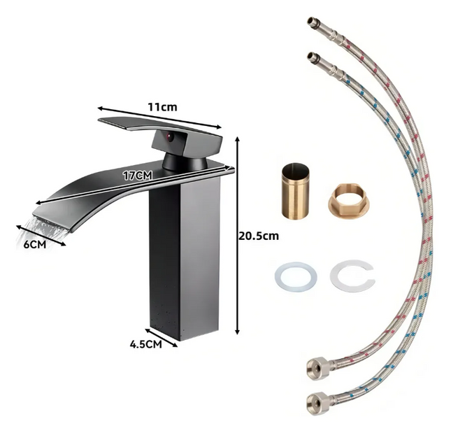 Llave Monomando Lavamanos Grifería Baño Color Negro