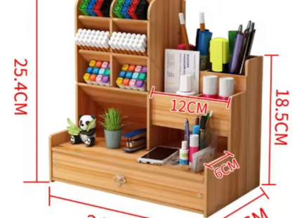 Organizador De Escritorio De Madera Portalápices Papeleria