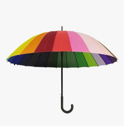 Paraguas Sombrilla Lluvia Umbrella De Colores Mango Largo