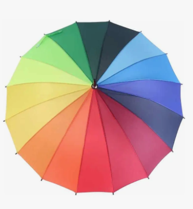 Paraguas Sombrilla Lluvia Umbrella De Colores Mango Largo