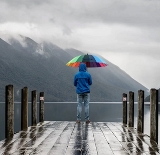 Paraguas Sombrilla Lluvia Umbrella De Colores Mango Largo