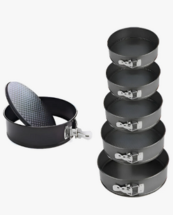 Set Moldes Torta Desmontable 6 Piezas N°18/20/22/24/26/28 Cm Color Negro