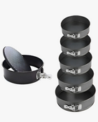 Set Moldes Torta Desmontable 6 Piezas N°18/20/22/24/26/28 Cm Color Negro