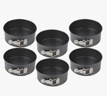 Set Moldes Torta Desmontable 6 Piezas N°18/20/22/24/26/28 Cm Color Negro