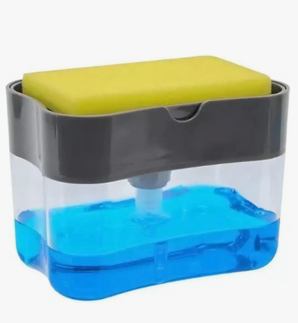 Caja Dispensadora De Jabón Líquido + Esponja Cocina Lavaloza