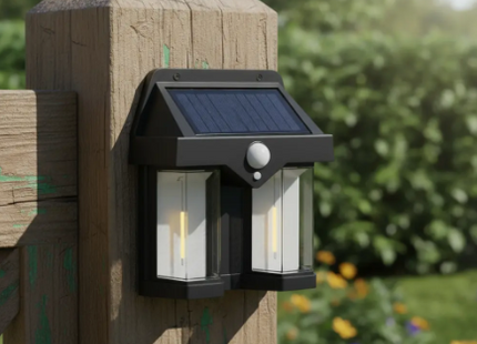 Aplique Doble Lámpara Solar De Pared Sensor De Movimiento