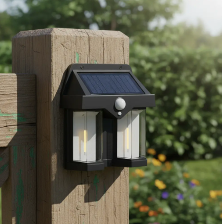 Aplique Doble Lámpara Solar De Pared Sensor De Movimiento