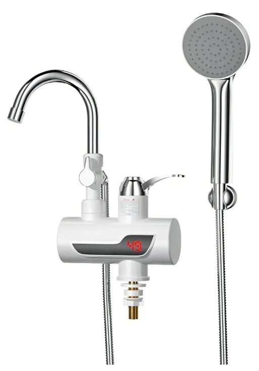 Grifo con Ducha Calentador Eléctrico 3000W Entrada Inferior Pantalla LED