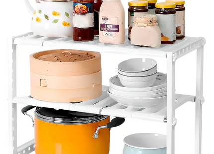 Organizador de lavaplato para cocina Estante Organizador Ajustable blanco