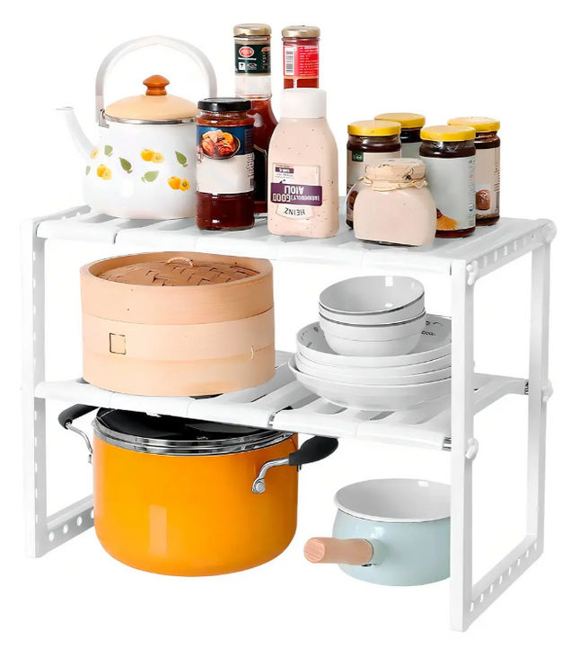 Organizador de lavaplato para cocina Estante Organizador Ajustable blanco