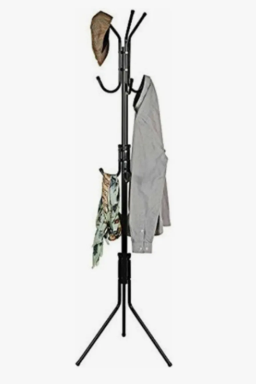 Perchero De Pie Colgador Ropa Accesorios 175cm Color Negro