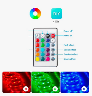 Tira Cinta Led 2835 Rgb 5m Multicolor Rgb + Control Remoto