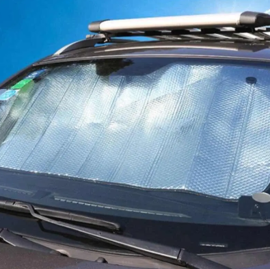 Parasol De Protección Uv De Auto Delantero Plateado