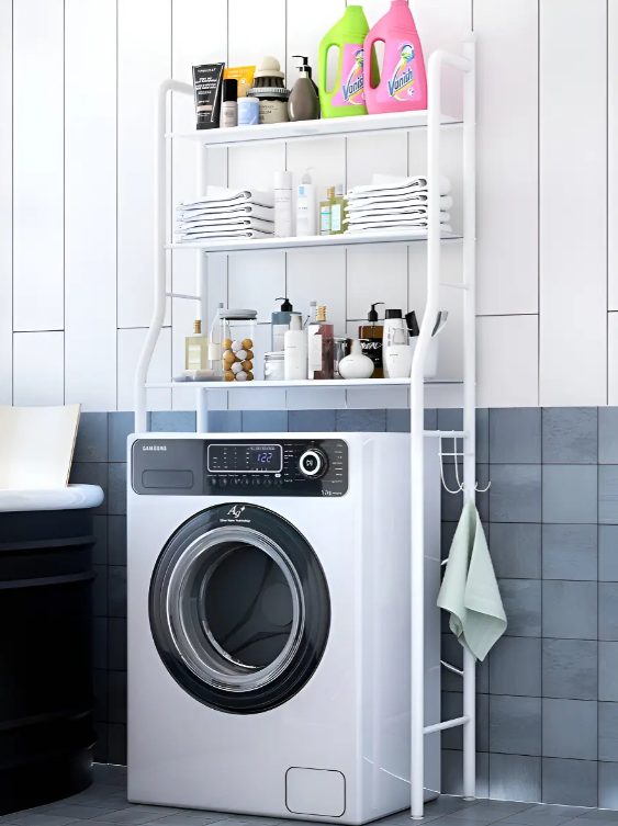 Organizador Estante De Lavadora Baño Metalico Rack 3 Niveles