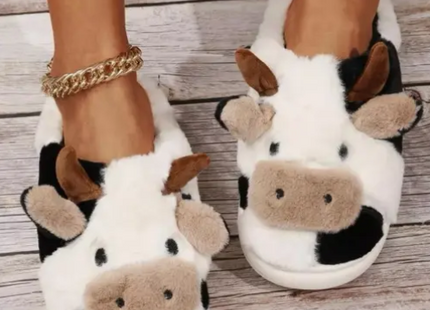 Pantuflas Vaca Invierno Zapatillas De Casa Vaquita Animales