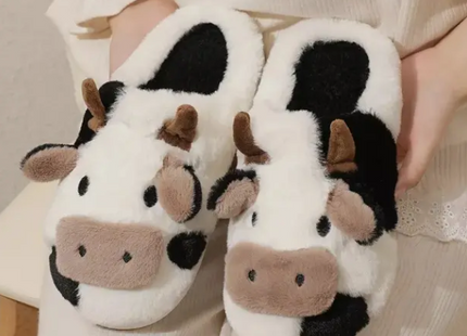 Pantuflas Vaca Invierno Zapatillas De Casa Vaquita Animales