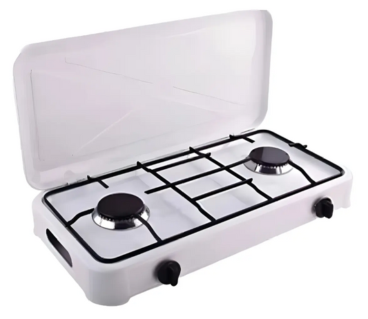 Cocina Encimera A Gas 2 Quemadores Blanca