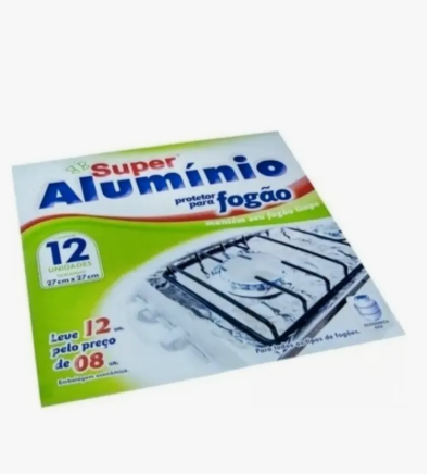 Pack 12 Lamina De Aluminio Protector Cocina Estufa Gas Color Plateado