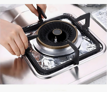 Pack 12 Lamina De Aluminio Protector Cocina Estufa Gas Color Plateado