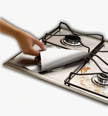 Pack 12 Lamina De Aluminio Protector Cocina Estufa Gas Color Plateado