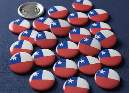 Pack X30 Chapitas Pin Bandera De Chile Prendedor Broche