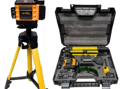 Nivel Laser De 16 Líneas Con Tripode Amarillo + 2 Baterias