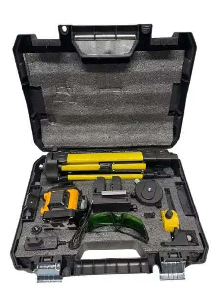 Nivel Laser De 16 Líneas Con Tripode Amarillo + 2 Baterias