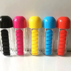 Botella De Agua 600ml + Pastillero Organizador De Pastillas