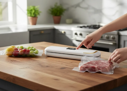 Selladora Al Vacío Digital Automática Portátil Blanca