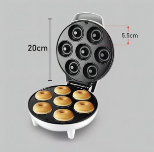 Máquina para Hacer Donas de 6 Unidades y 5 cm, con 1200 W de Potencia