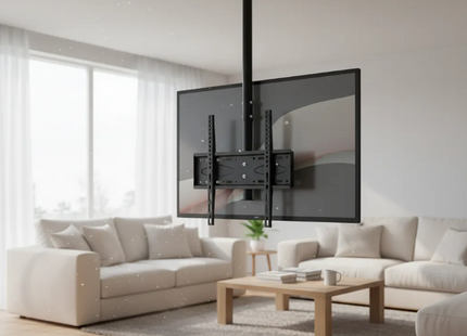 Soporte Tv Techo Giratorio 180° 32-70 Metal Negro Acero