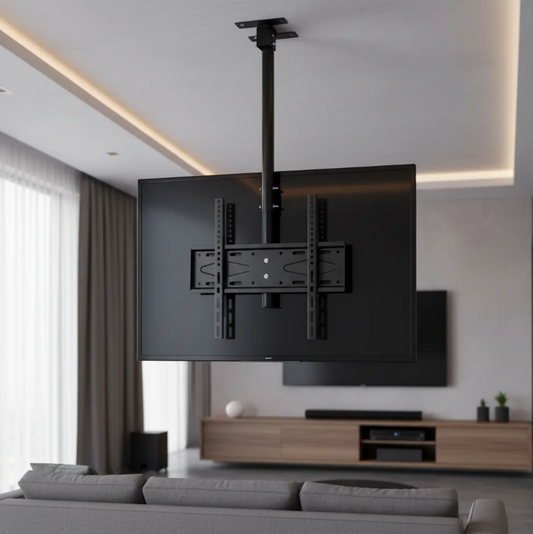 Soporte Tv Techo Giratorio 180° 32-70 Metal Negro Acero