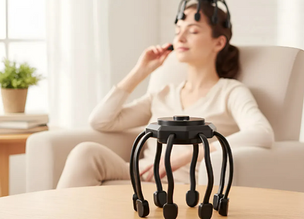 Masajeador De Cabeza Electrico Relajante 360° Usb Portatil Negro