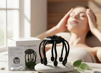 Masajeador De Cabeza Electrico Relajante 360° Usb Portatil Negro