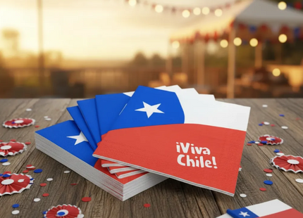 Servilletas Fiestas Patrias Chile Pack X20 Diseños Surtidos