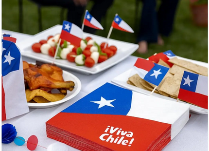 Servilletas Fiestas Patrias Chile Pack X20 Diseños Surtidos
