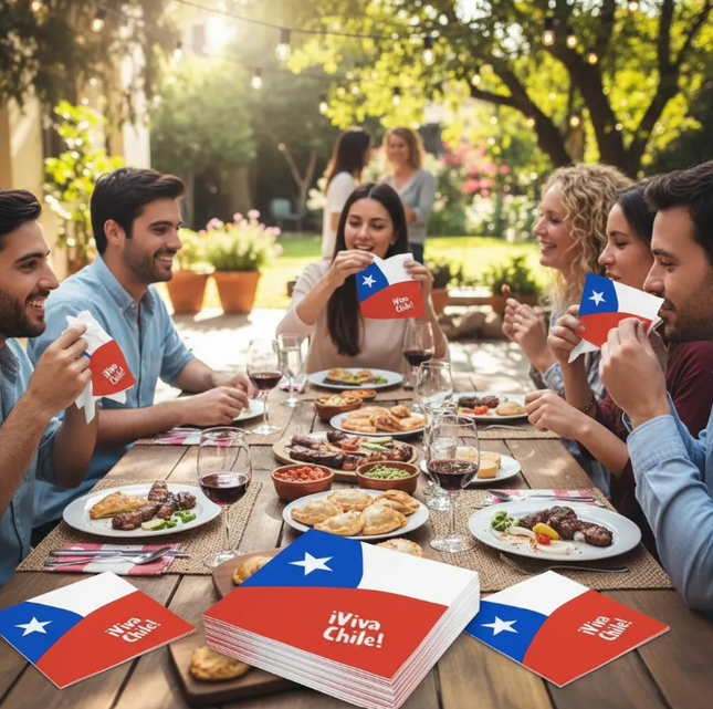 Servilletas Fiestas Patrias Chile Pack X20 Diseños Surtidos